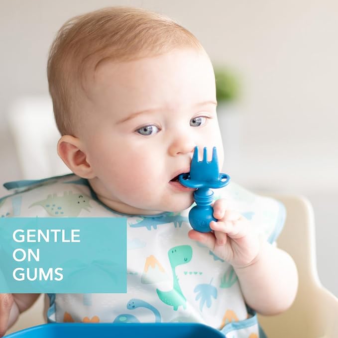 Bumkins Baby Utensils Set, Chewtensils Silicone Spoons - Image 3