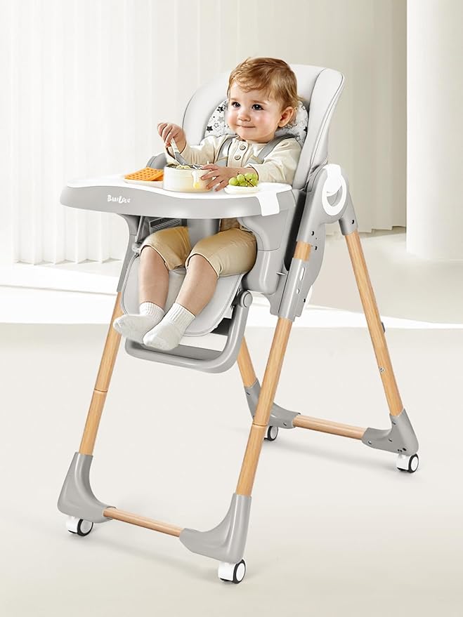 Foldable High Chair with Soft Cushion, High Chairs - Image 6