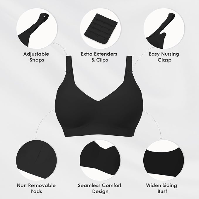 As Fairy Seamless Nursing Bras for Breastfeeding Soft Wireless Sleep Maternity - Image 4