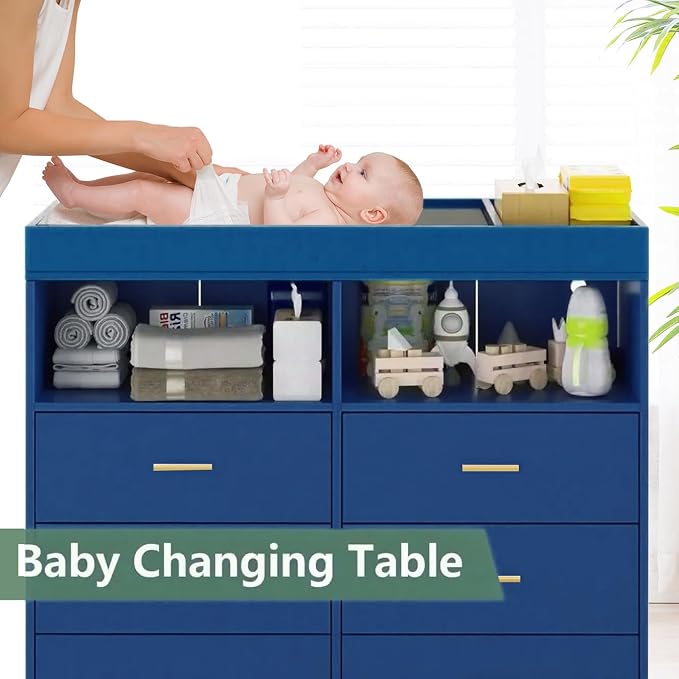 Changing Table Dresser with Drawers, Baby Dresser with Changing Table Top - Image 5