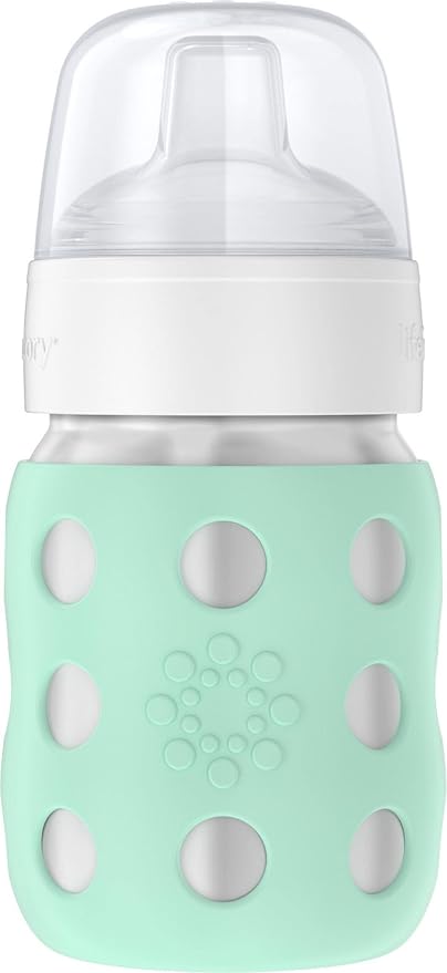 Lifefactory 8-Ounce Stainless-Steel Vacuum-Insulated Wide-Neck Baby Bottle by Lifefactory
