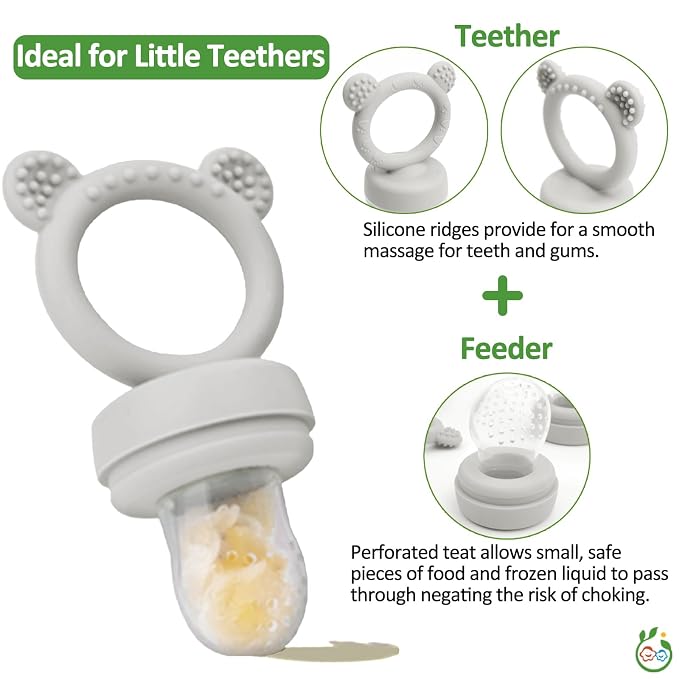 JEXFUN Baby Fruit Food Feeder & Mini Freezer Nibble Tray Combo, Breastmilk - Image 5