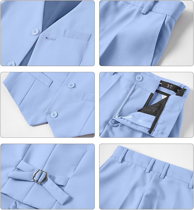 Boys Vest Set Formal Dress Suits Wedding Outfit Dresswear - Image 5