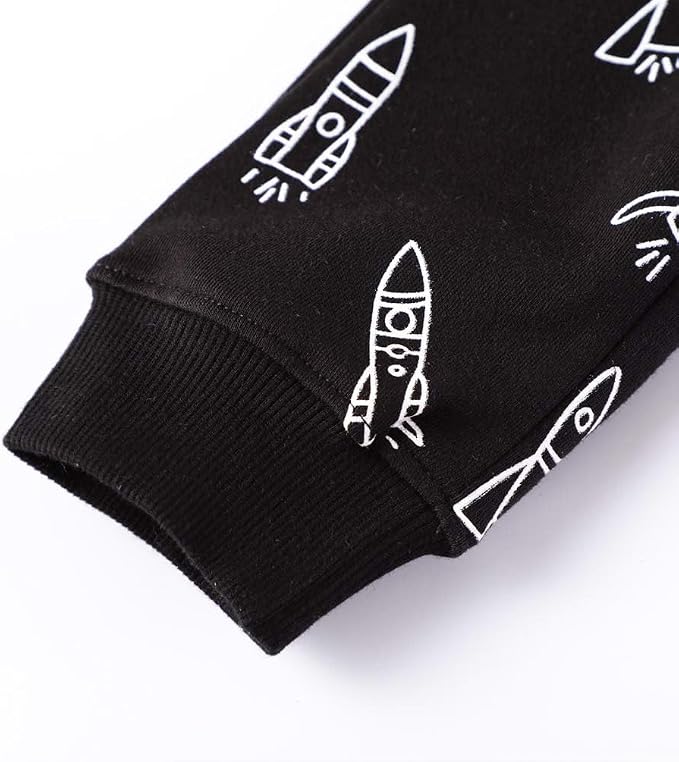 LOKTARC 2 Pack Boys Drawstring Sweatpants Cute Pattern Cotton Sport Jogger Pants - Image 4