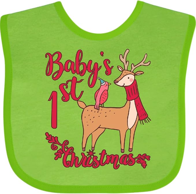 inktastic Baby's First Christmas Baby Bib by Inktastic