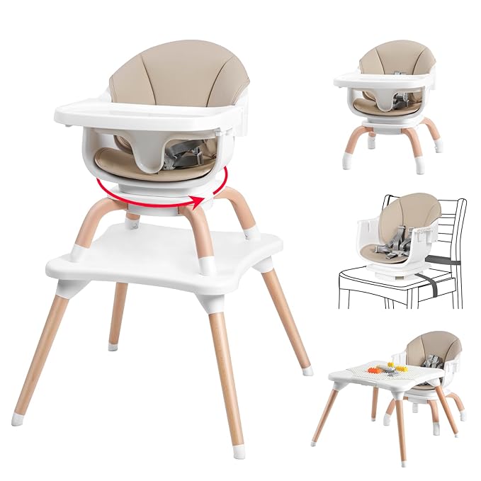 Baby High Chair, 7 in 1 Convertible High Chairs by Komcot