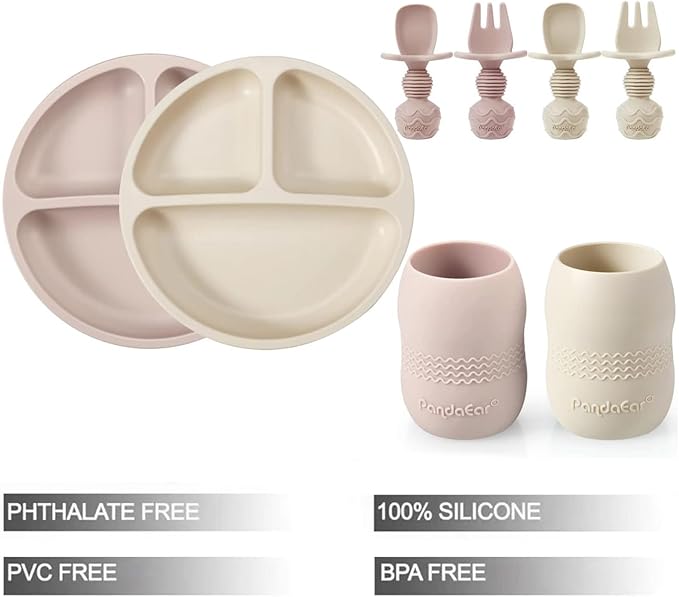 PandaEar Silicone Baby Feeding Set, 2 Pack - Image 2