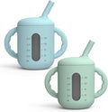 Seposeve 2 Pack Silicone Sippy Cups, Leak-Proof Baby Straw Cup by Seposeve