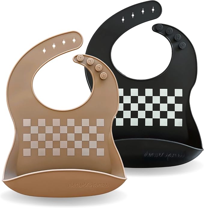 Denver James Silicone Feeding Bibs | Dishwasher Safe. Waterproof. Adjustable. by DenverJames