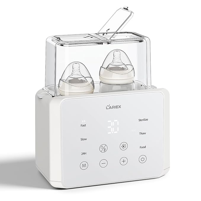 LAREX Double Bottle Warmer, 11-in-1 Fast Baby Bottle Warmer by LAREX