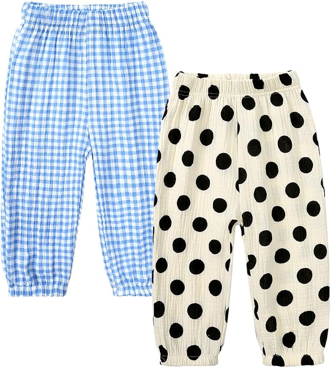 MYGBCPJS Baby Boys Girls Cotton Linen Trousers Kids Casual Ankle Pants Loose by MYGBCPJS