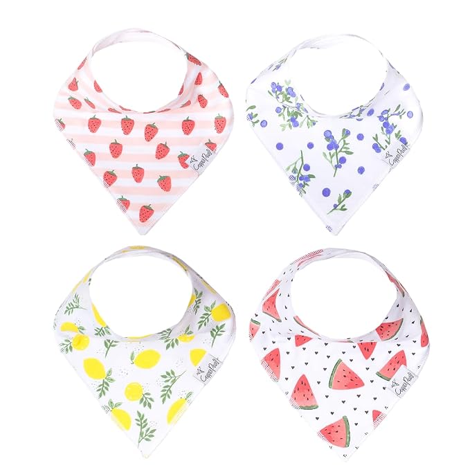Copper Pearl 4 Pack Soft Cotton Baby Bibs by CopperPearl