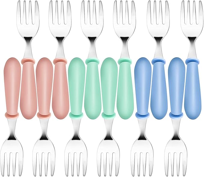 12PCS Toddler Forks Toddler Utensils, Stainless Steel Baby Forks, Kids by YACAISI