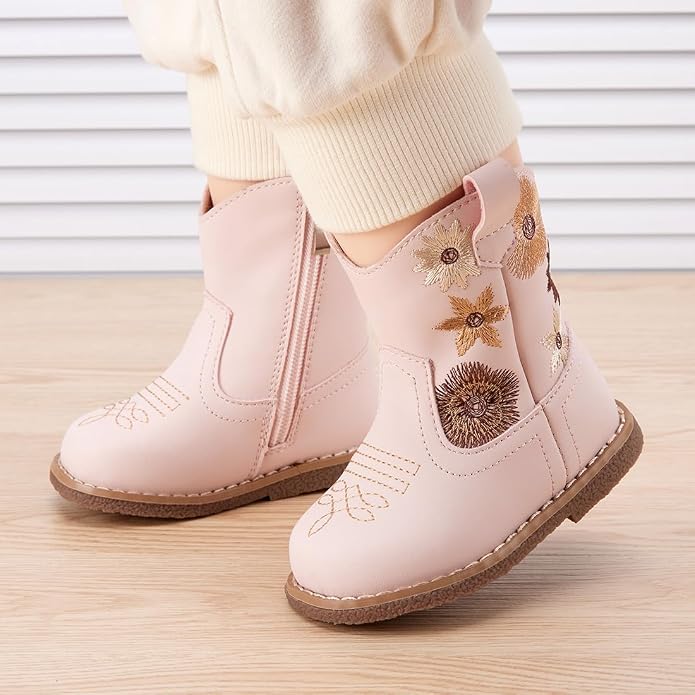 BMCiTYBM Baby Cowboy Cowgirl Boots Infant Western Shoes Boys Girls Round Toe - Image 2