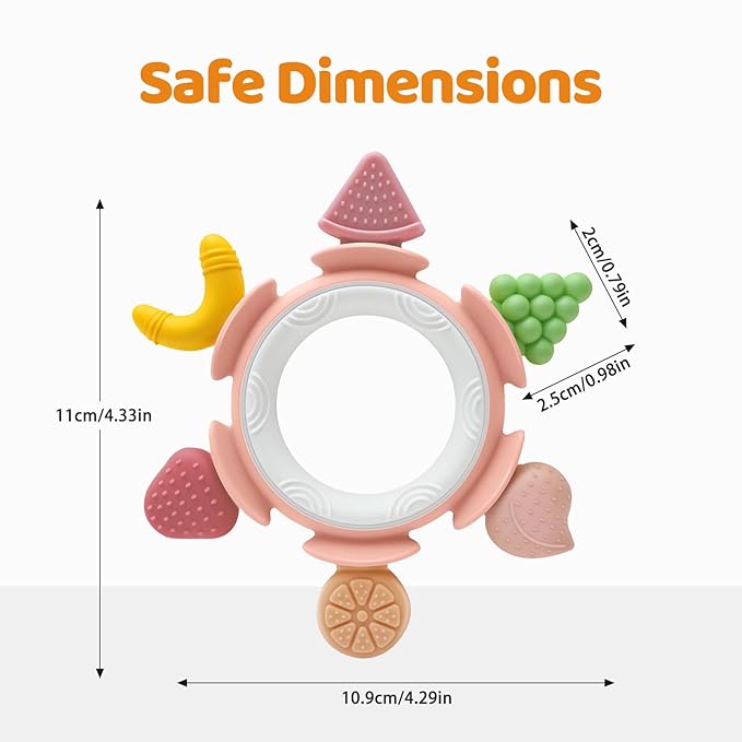 Baby Teething Ring Toy for 3–12 Months, Silicone Infant Teether for Sore Gum - Image 2