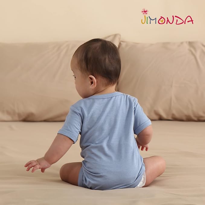 Jimonda Baby Bodysuits Rayon from Bamboo Short Sleeve Baby Boys Girls Rompers - Image 9
