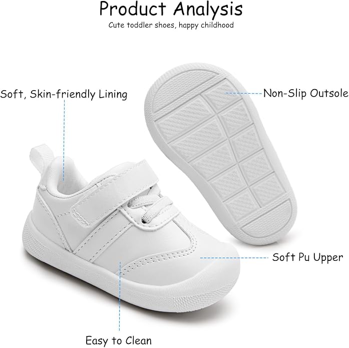 Baby Shoes Boys Girls Barefoot Wide Toe Box Zero Drop First Walkers PU Leather - Image 6