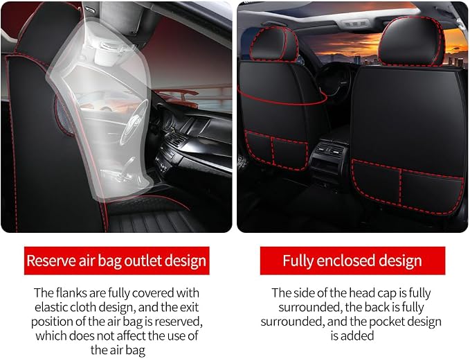 Leather Car Seat Covers for Toyota Corolla 2006-2024, Car Seat Covers Full Set - Image 3