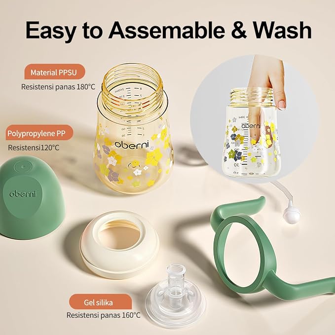 PPSU No Spill Sippy cups, Weighted Straw Toddler Water Bottle - Image 8