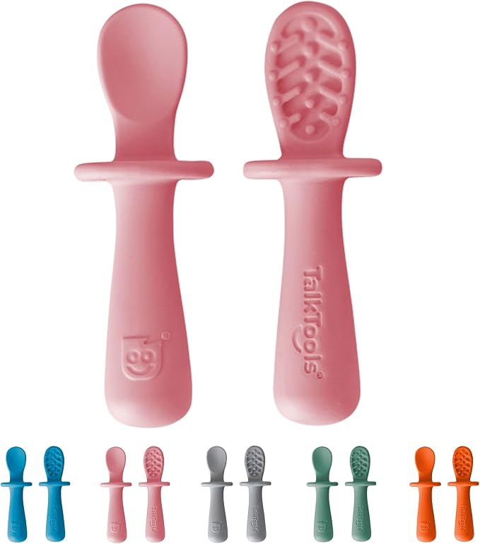 TalkTools ITSY Tiny Silicone Spoons – Twin Pack Soft Silicone Self-Feeding by TalkTools
