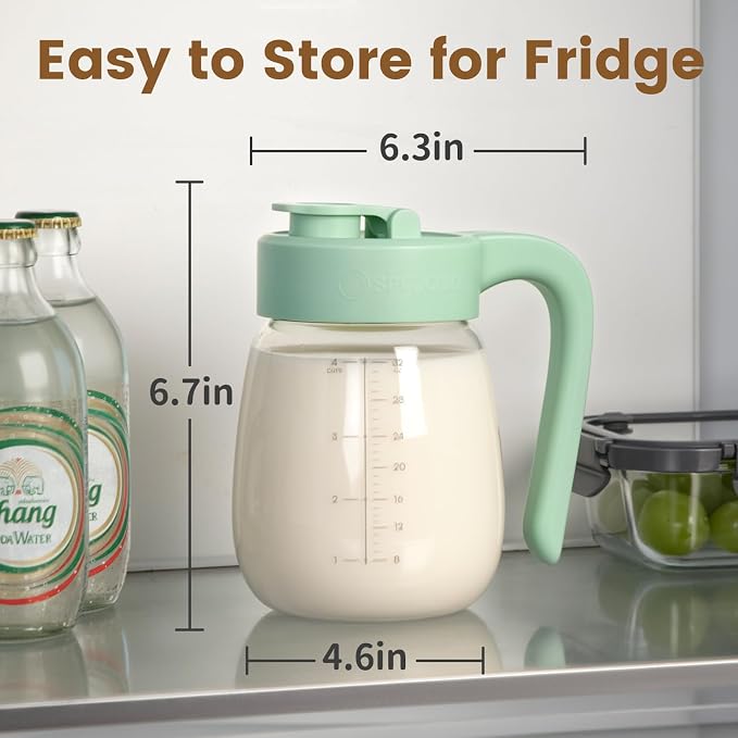Breast Milk Pitcher Glass Resistant to Heat and Cold, 32 oz Leak-Proof Formula - Image 3