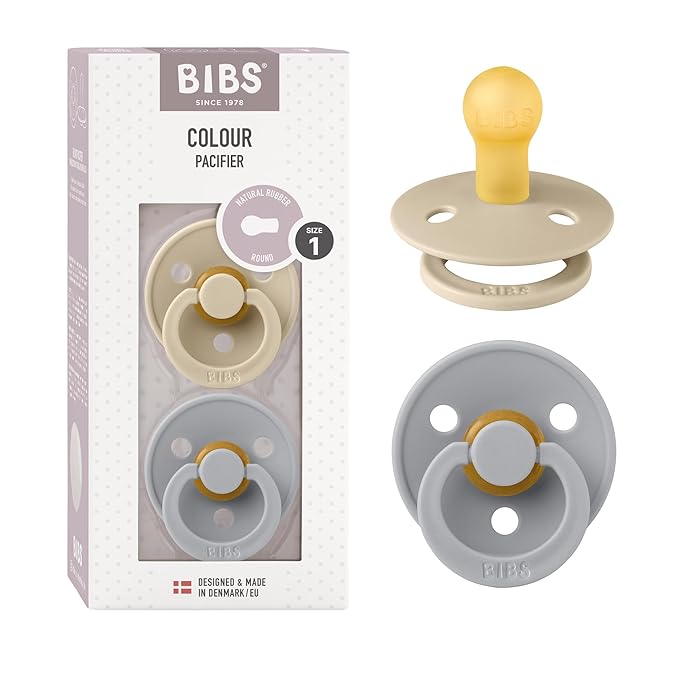 BIBS Pacifiers Colour Collection | Natural Rubber Baby Pacifier | Set of 2 by BIBS