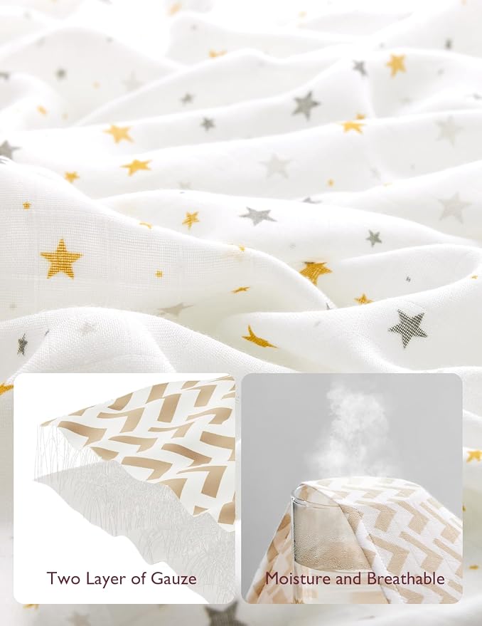 Momcozy Muslin Swaddle Blankets, Ultra Soft Neutral Baby Essentials Must Haves - Image 4