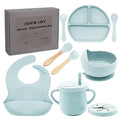 100% Silicone Baby Feeding Set, BPA Free Baby Dishes Set by Dormlony