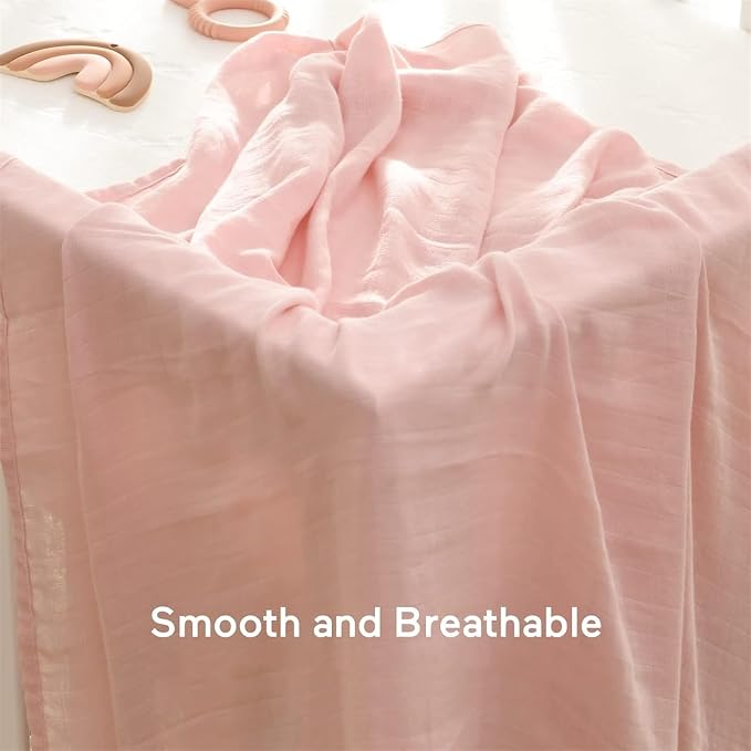 Momcozy Muslin Swaddle Blanket, 4 Pack Large 47 X 47 Inches Breathable - Image 4