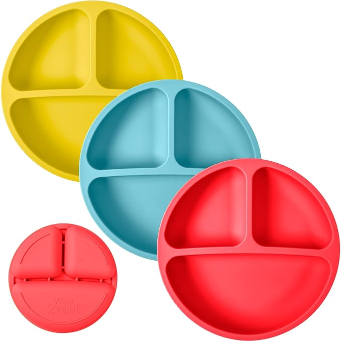 WeeSprout Silicone Plates for Babies & Toddlers 100% Food-Grade Dishes for Self by WeeSprout