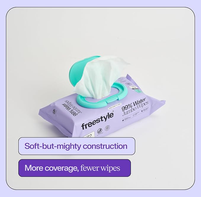 Freestyle Soft Jumbo Baby Wipes, Hypoallergenic and Unscented, Water-Based Wet - Image 4