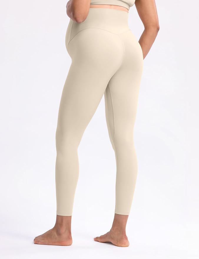 POSHDIVAH Women's Creamluxe Maternity Leggings 25"/28" Over The Belly Pregnancy - Image 3
