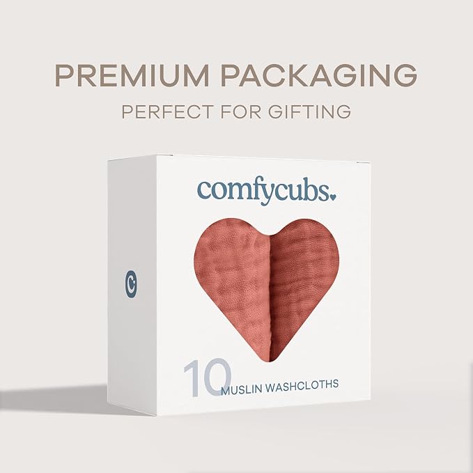 Comfy Cubs Muslin Baby Washcloths 10 Pack - Image 6