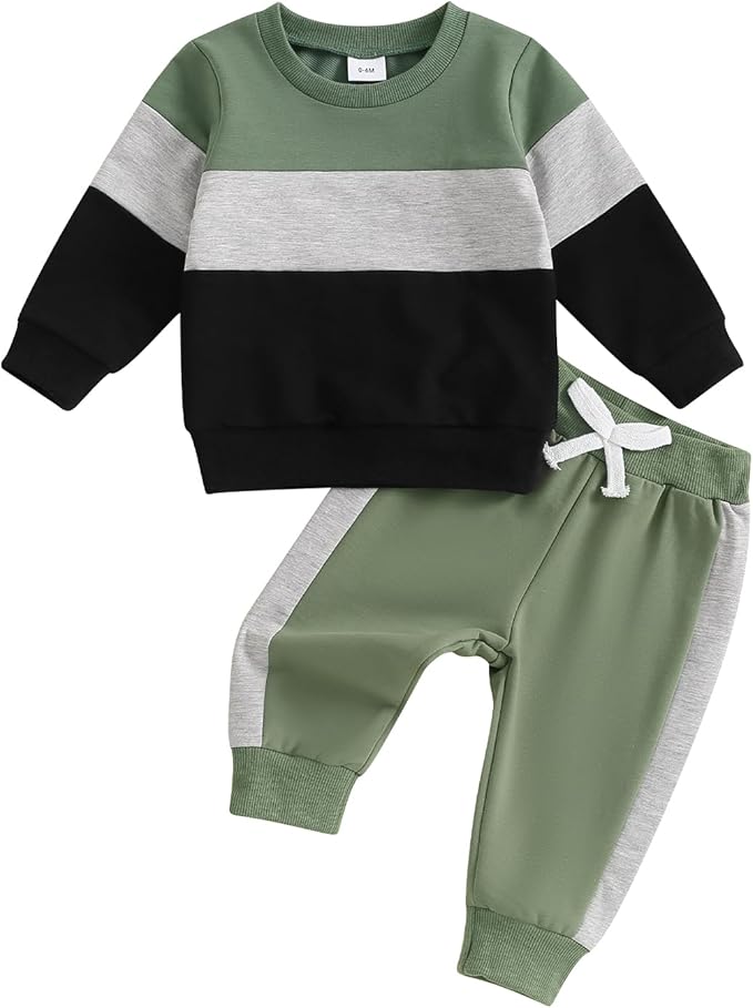 Toddler Baby Boy Fall Outfits Long Sleeve Crew Neck Pullover Sweatshirt + by Lucikamy