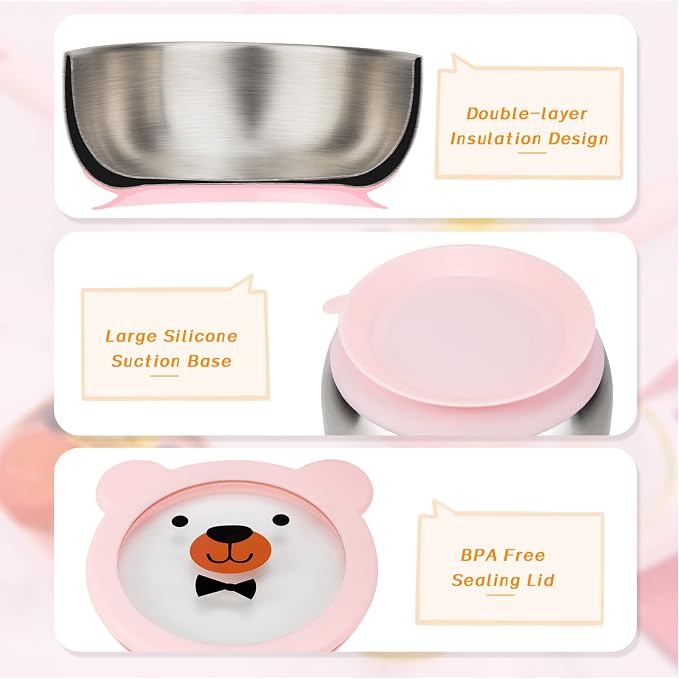 MR. CHOU Food-Grade Stainless Steel Baby Bowls - Image 2