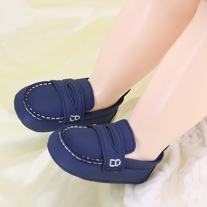 LONSOEN Baby Girls Boys Loafers Prewalker Dress Crib Shoes - Image 3