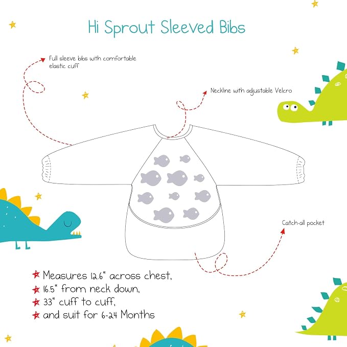 Infant Toddler Baby Waterproof Sleeved Bib, Bib - Image 4