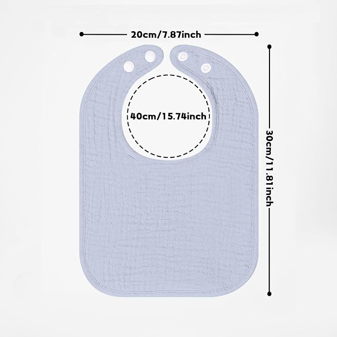 100% Cotton Muslin Baby Bibs 10-Pack Baby Drool Bibs - Image 7