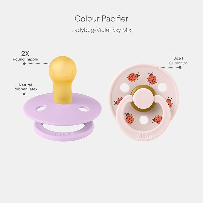 BIBS Studio Soother 2-Pack, BPA Free Dummy Pacifier, Round Nipple. Natural - Image 2
