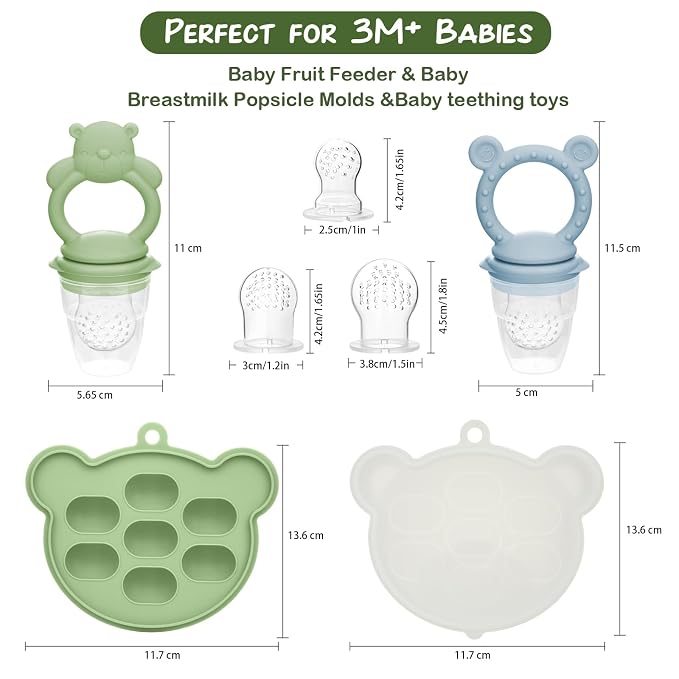 Baby Breastmilk Popsicle Molds & Baby Fruit Feeder, WAJIAYON Baby Food Freezer - Image 7