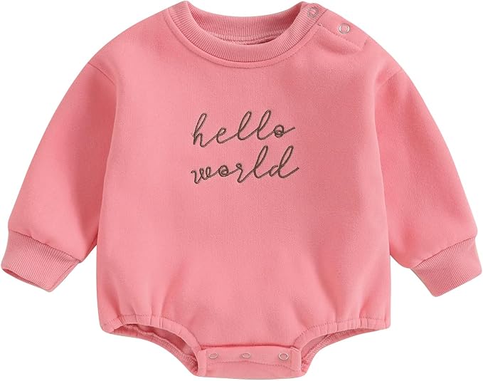 VISGOGO Newborn Infant Baby Boy Girls Oversized Romper Little Dude Sweater by VISGOGO