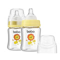 YOHKOH Glass Baby Bottles with Slow Flow Nipple, Newborn Anti-Colic Baby Bottles by Home