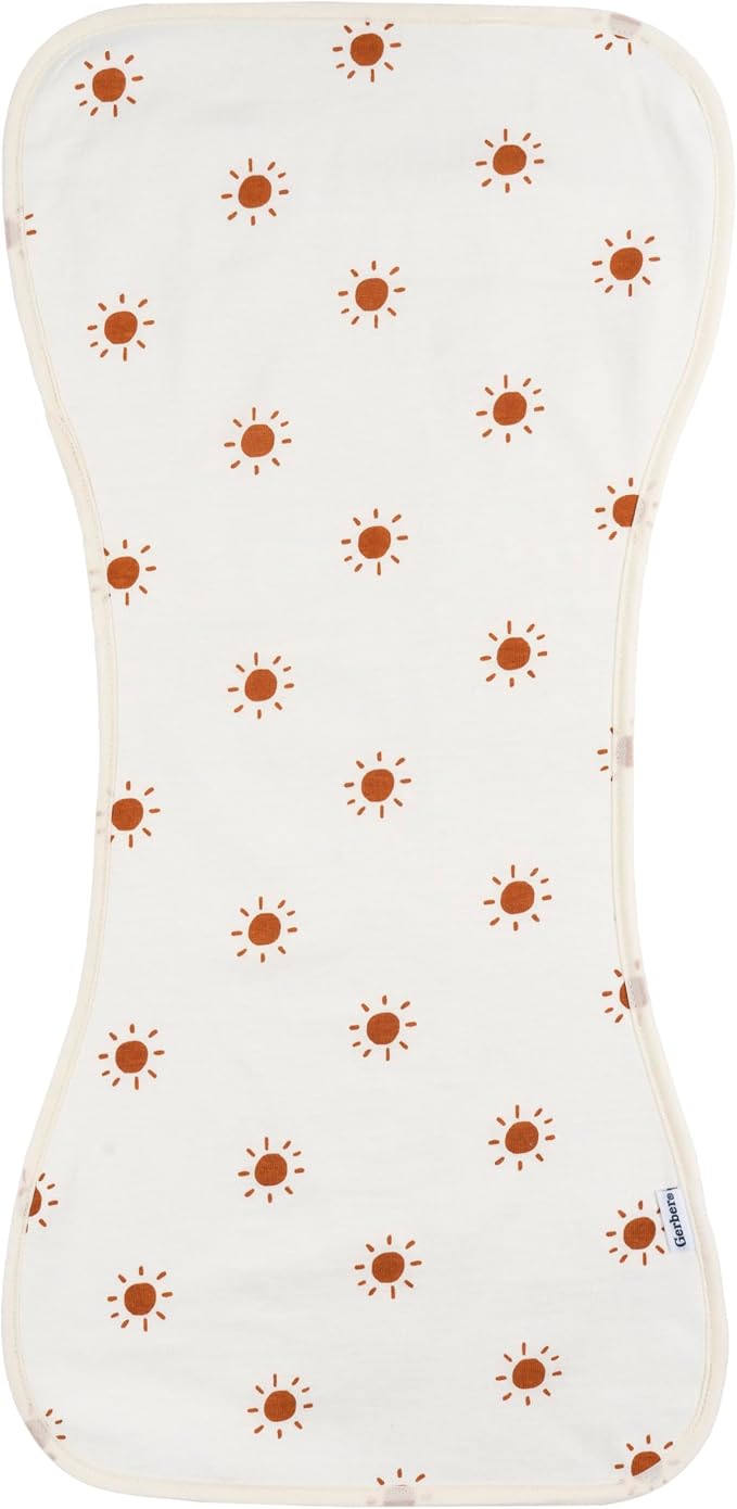 Gerber Baby Unisex Burp Cloths Rust Tan, Size 10.5" x 21" - Image 6