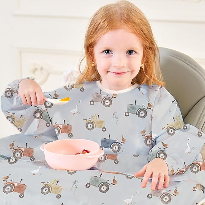 2-Pack Long Sleeve Baby Bib, Coverall Baby Bibs - Image 4