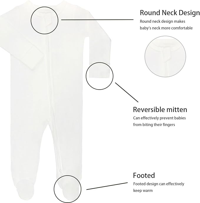 GUISBY Long Sleeve Baby Footed Pajamas - Image 2