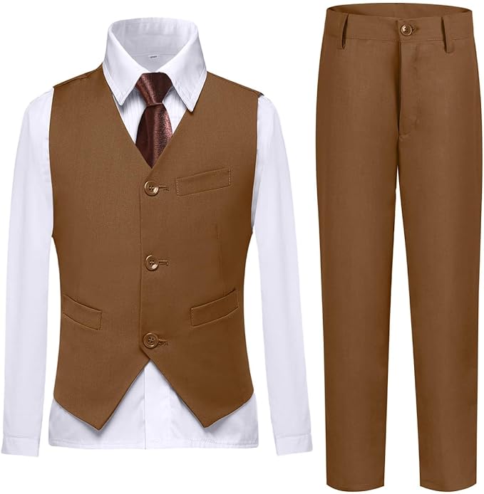 Boys Vest Set Formal Dress Suits Wedding Outfit Dresswear by Lycody
