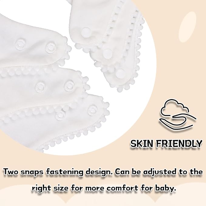 Bamery Baby Bandana Bibs White Cotton Drool Bibs - Image 4