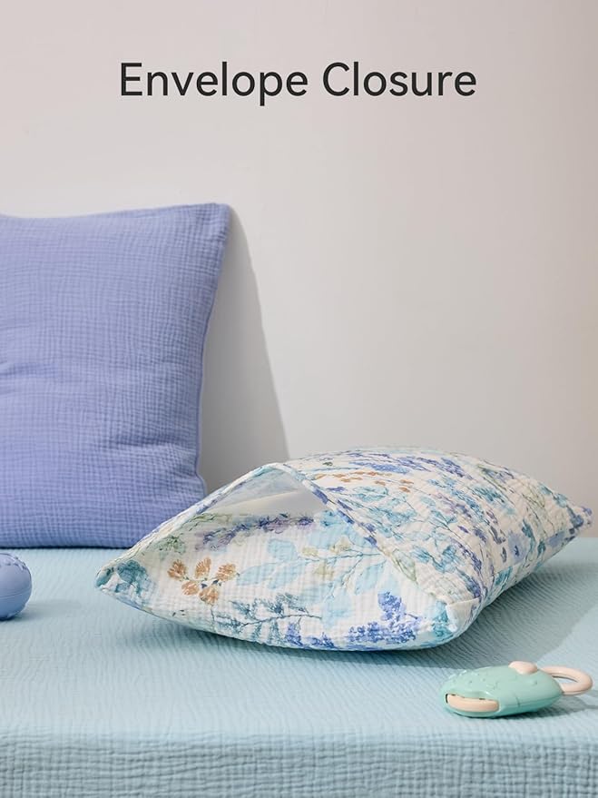 TILLYOU Muslin Toddler Pillowcase 2 Pack, 13x18 Soft Travel Cotton Pillow Case - Image 5