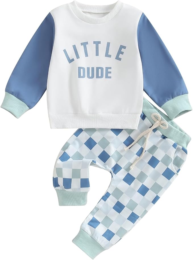 Kupretty Toddler Baby Boy Fall Winter Clothes Color Block Long Sleeve by Kupretty