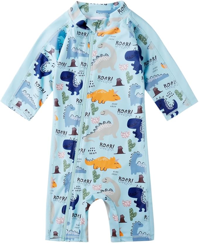 Toddler Baby Boys Swimsuit Rashguard One Piece Zipper Bathing Suit - Image 3